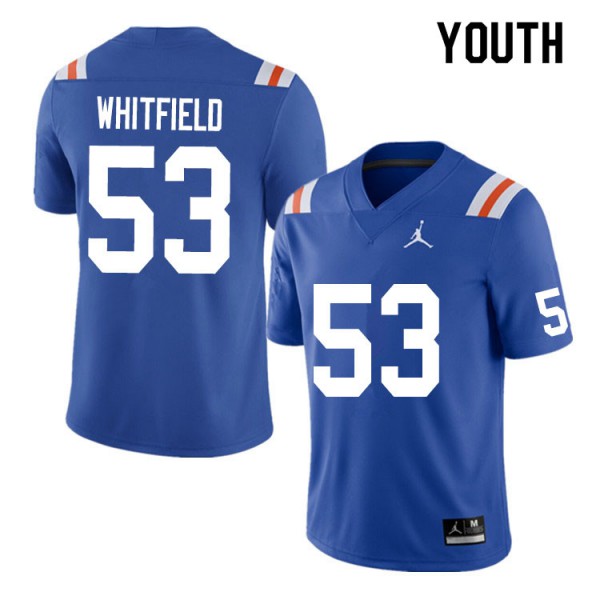 Youth #53 Chase Whitfield Florida Gators College Football Jerseys Throwback